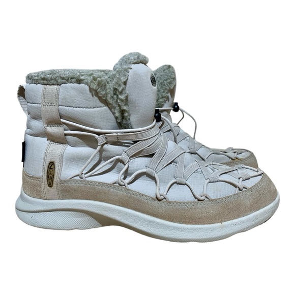 Womens Keen Chukka Off White Waterproof Winter Boots-Sherpa Lined - Picture 1 of 8